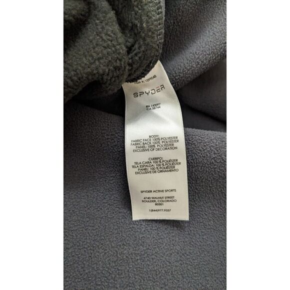 Spyder Sweater Jacket Medium Gray Black Outbound Blue Logo Quarter Zip - Picture 6 of 10